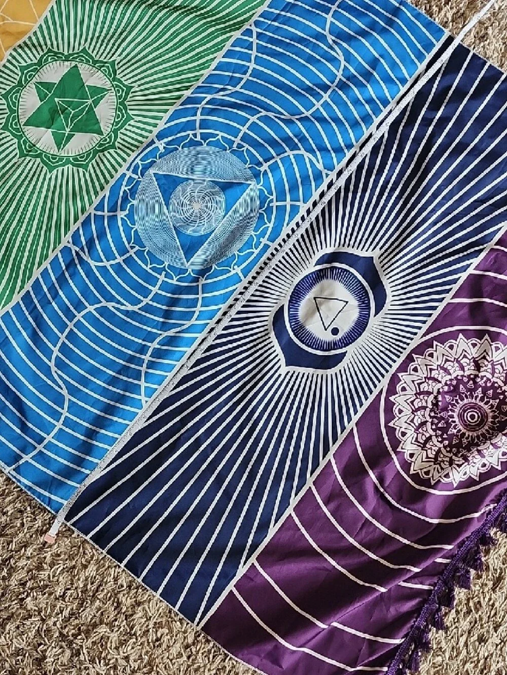 Boho Chakra Tapestry Wall Hanging - Multicolor
